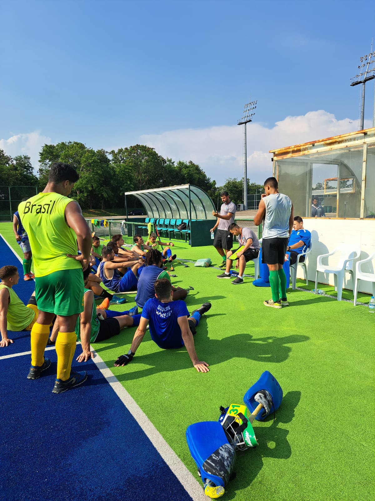 Brasil H Quei Camp Da Sele O Masculina De H Quei Sobre A Grama Chega