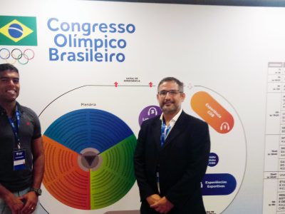 Bruno Mendonça e Bruno Patrício no Congresso Olímpico Brasileiro.